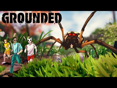 Видео: СПАСАЙСЯ КТО МОЖЕТ, ТУТ ОГРОМНЫЙ ПАУК! СУРОВОЕ ВЫЖИВАНИЕ В GROUNDED