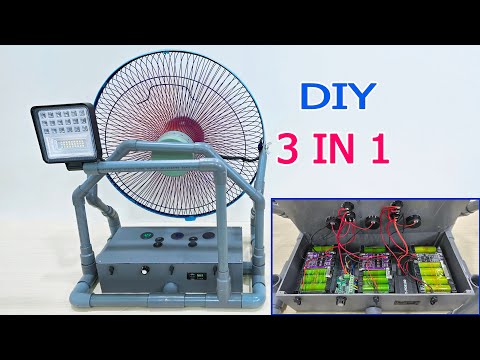 Видео: DIY Вентилятор для кемпинга + Powerbank + LED свет – 3 в 1 из ПВХ трубы