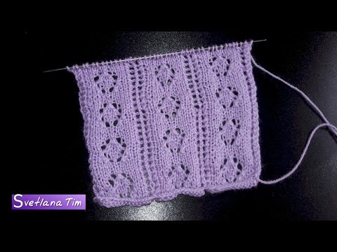 Видео: Ажурный УЗОР ДОРОЖКИ С АЖУРНЫМИ КРУЖОЧКАМИ для вязания джемпера, маечки вязание спицами № 521