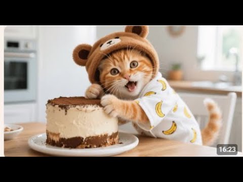 Видео: Мама-кошка подстригает шерсть на ферме и делает дома тигриную шапку для котят🐾🎩🐯