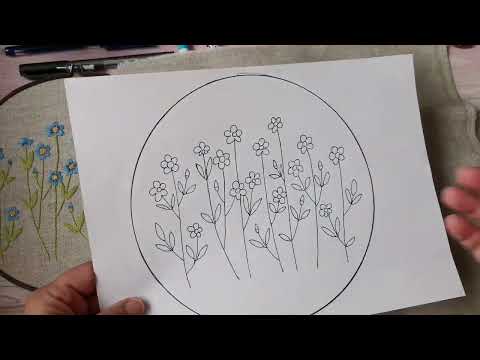 Видео: Как перевести эскиз на ткань? Перевод эскиза на ткань для вышивки для начинающих