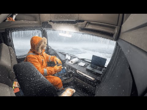 Видео: Испытай суровую, морозную и одинокую жизнь дальнобойщика на дороге