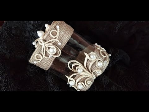 Видео: Коробочка шкатулка из джута и пластиковой бутылки. МК джутовая филигрань для начинающих.
