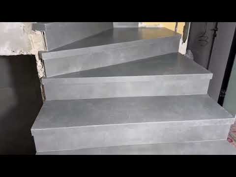 Видео: Резка и обработка плитки. Изготовление ступеней из керамогранита. Облицовка лестниц.
