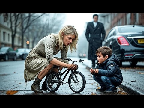 Видео: Бездомная Починила Велосипед Плачущему Мальчику… Не Зная, Что За Ней Наблюдает Его Отец-Миллионер.