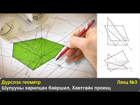 Видео: Дүрслэх геометр - Лекц №3: Шулууны харилцан байршил, Хавтгайн проекц