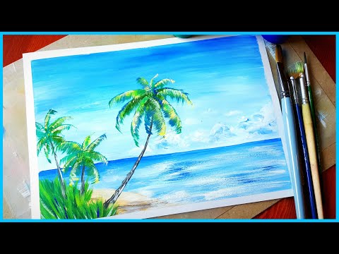 Видео: 🎨Летний пейзаж гуашью для начинающих!