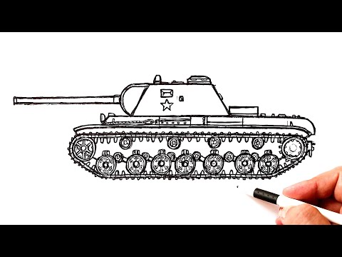 Видео: Как нарисовать Танк КВ 3