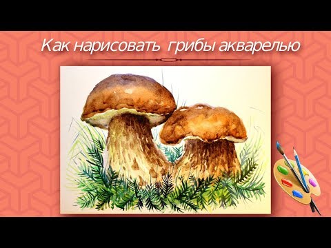 Видео: Как ЛЕГКО нарисовать грибы акварелью