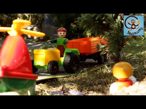 Видео: Мультик про Машинки. Трактор, экскаватор, мусоровоз и самосвал. Манкиту