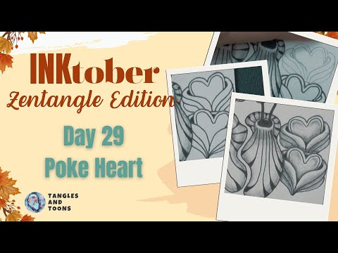 Видео: День 29 Inktober | Poke Heart | 3D-обновление классики в стиле зентангл