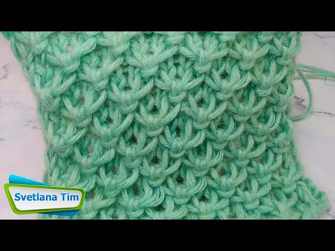 Видео: УЗОР СПИЦАМИ "Объемные Ромбы" - Узор для вязания шапки, снуда, свитера, кардигана № 581