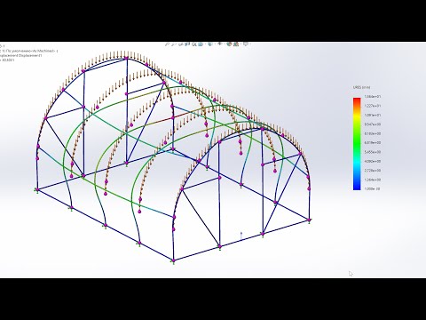 Видео: Моделирование парника и анализ нагрузки на его крышу в Solidworks