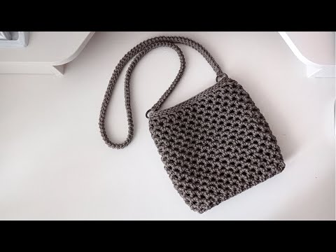 Видео: Сумочка из шнура за один вечер / Tutorial crochet bag