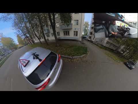 Видео: Разворот с прилегающей территории справа