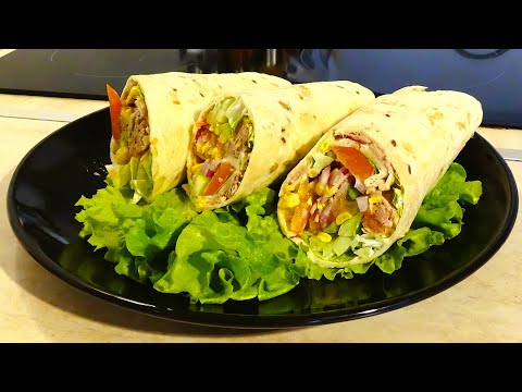 Видео: Сэндвич из тортильи с тунцом