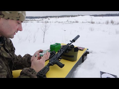 Видео: Сайга 308 исполнение 61. Отстрел 10 видов патронов на кучность.