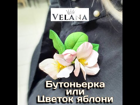 Видео: Бутоньерка или Цветок яблони из фоамирана #1