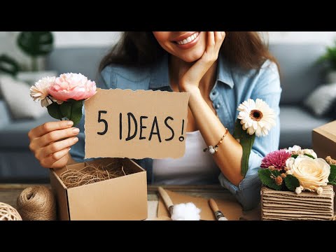 Видео: DIY 😱 5 разных и стильных идей дизайна из картона! | Домашний декор | Рукоделие