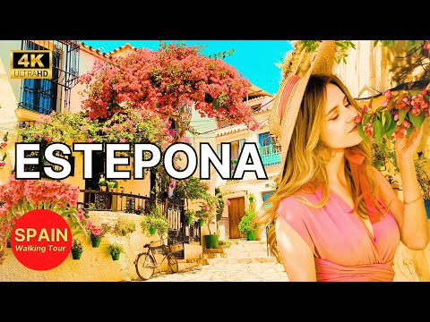 Видео: 🇪🇦[4K 60fps] ЭСТЕПОНА 🌺 Прогулка по самой цветущей белой деревне Испании 🪴 Малага, Андалусия