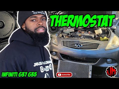 Видео: Как заменить термостат Infiniti G37 G35 370Z Q50 3.7 FAST