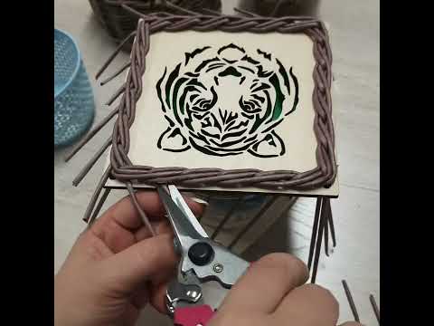 Видео: Плетение из бумажной лозы. Мастер-класс крышка с бортиком на заготовке из фанеры