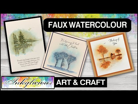 Видео: Inkylicious Stamping Techniques — искусственная акварель