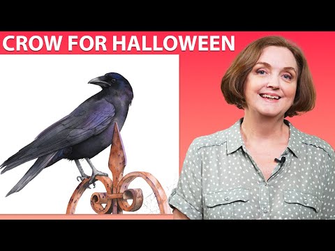 Видео: Как нарисовать ворону акварелью на Хэллоуин