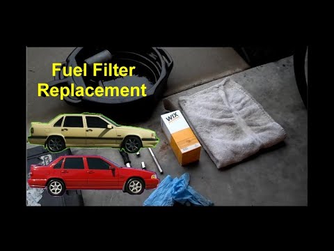 Видео: Как заменить топливный фильтр на переднеприводных автомобилях P80, замена, Volvo 850, S70, V70 - ...