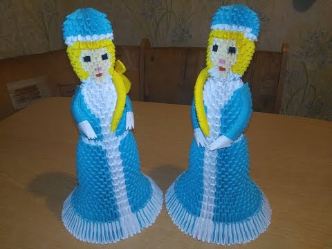 Видео: модульное оригами снегурочка  для начинающих и мастеров мастер класс