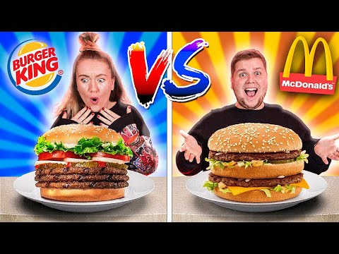 Видео: МАКДОНАЛЬДС VS БУРГЕР Кинг! Купили ВСЕ меню ресторанов! Что ВКУСНЕЕ?!