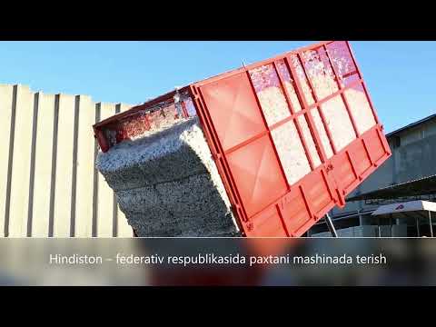 Видео: АҚШ, Хитой ва Хиндистонда пахта хосилини  териш машиналарида йиғиб олиш хақида видио лавхалар