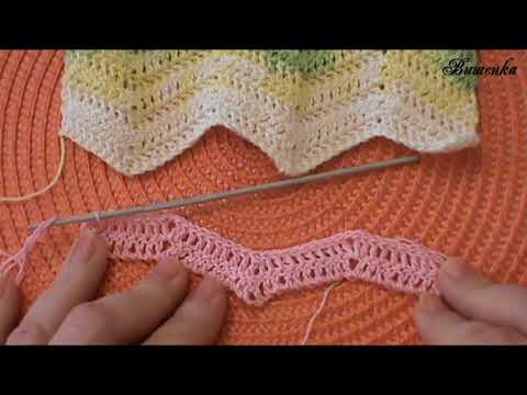 Видео: Вязание крючком УЗОР ЗИГЗАГ