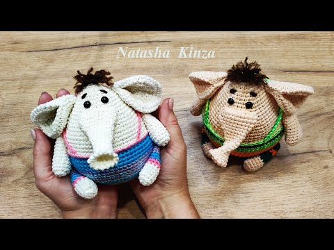 Видео: СЛОНИК крючком подробный урок/Knitted elephant knitting lesson for beginners