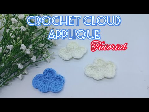 Видео: Учебник по вязанию крючком аппликации «Облако» ☁️ Подходит для начинающих #шорты #руководствоповя...
