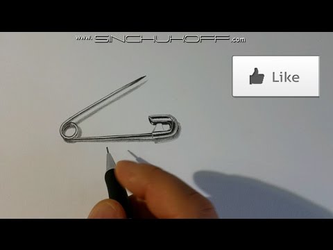 Видео: Рисуем булавку карандашом,