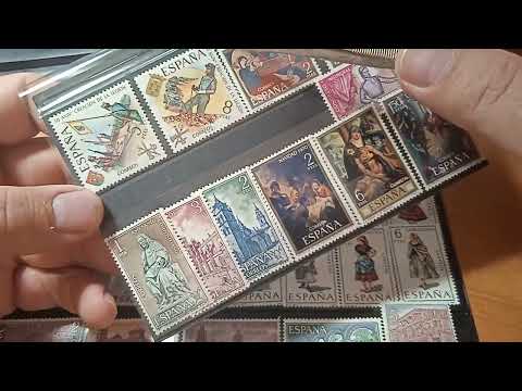 Видео: Смотрим марки Испании. филателия марки хобби stamp philately hobby