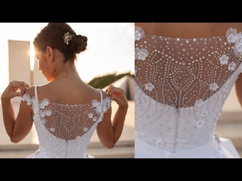 Видео: Вышивка на спинке свадебного платья