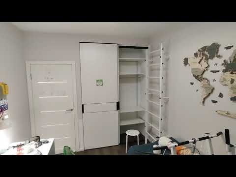 Видео: Двери Купе Аристо Нова. Наполнение ЛДСП Egger белый, гладкий.