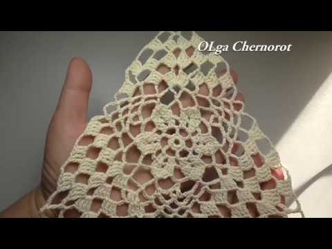 Видео: Сrocheted triangle with flower Шикарный треугольник крючком с цветком