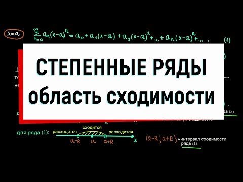 Видео: 9. Степенные ряды. Радиус сходимости степенного ряда. Область сходимости степенного ряда.