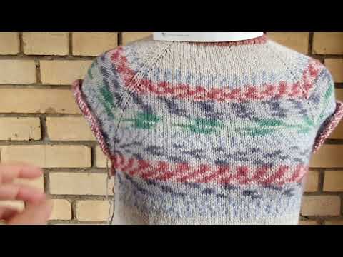 Видео: Текущий процесс. Джемпер регланом сверху из Katia lopapeysa.