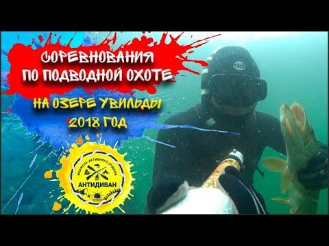 Видео: Соревнования по подводной охоте на озере Увильды 2018 год. База отдыха Бунчук