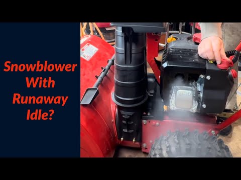 Видео: Снегоочиститель работает на холостом ходу очень быстро, обороты слишком высокие.