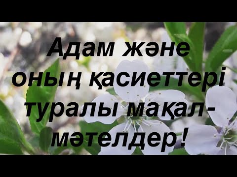 Видео: Адам және оның қасиеттері туралы мақал-мәтелдер!