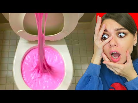 Видео: ШОК! Смоется ли в УНИТАЗ?? Смывают Слайм в Унитаз