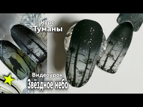 Видео: Дизайн ногтей. Звёздное небо. Солёный маникюр. Курс Туманы.