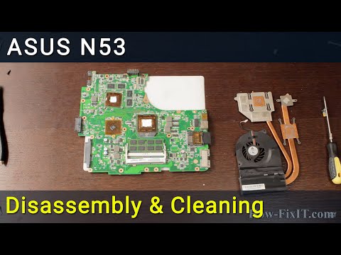 Видео: Asus N53 Разборка, чистка вентилятора от пыли и замена термопасты