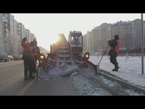 Видео: Абаканские службы благоустройства оперативно вышли на отсыпку городских улиц