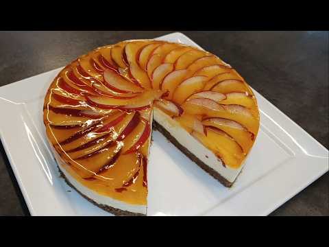 Видео: ЧИЗКЕЙК с персиками.Творожный Торт Без Выпечки! С Персиками и Желе! Cheesecake